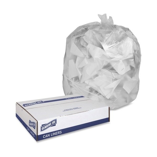 Genuine Joe Genuine Joe Can Liners, 16 Gal, 6mic/.20mil, 24inx31in, Translucent, 1000PK - GJO70011