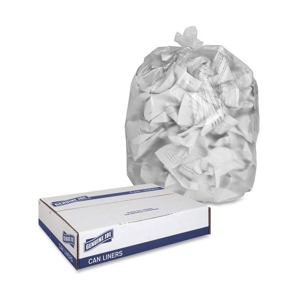 Genuine Joe Genuine Joe High Density Can Liners, 55-60 Gal, 38inx60in, CL, 10PK - GJO01759