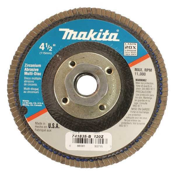 Disco múltiple Makita, 120 Granos, Para 9524NB, 4.5 pulgadas, Paquete de 10 - 741835-B-10