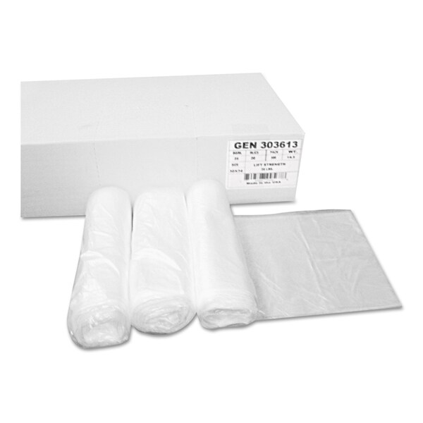 Gen 30 gal Trash Bags, 30 in x 36 in, Heavy-Duty, 10 microns, Natural, 500 PK - Z6036MN GR1