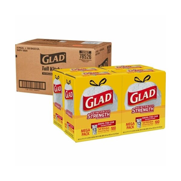 Clorox BAG, TRSH, KITCHN, 13GAL, 100CT, 18PK - CLO78526BD