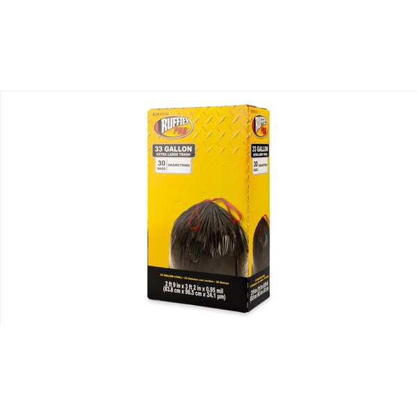 Ruffies Ruffies Pro 33 gal Trash Bags Drawstring 30 pk 0.95 mil - 1124890