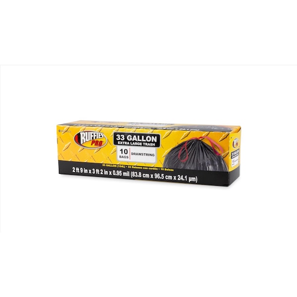 Ruffies Ruffies Pro 33 gal Trash Bags Drawstring 30 pk 0.95 mil - 1124890