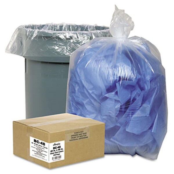 Webster Clear Low-Density Can Liners- 7-10 gal- .6 mil- 24 x 23- Clear- 500-Carton, 500PK - 242315C