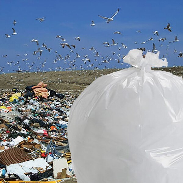 Stout 13 gal Trash Bags, 0.70 mil (18 Micron), White - STOG2430W70