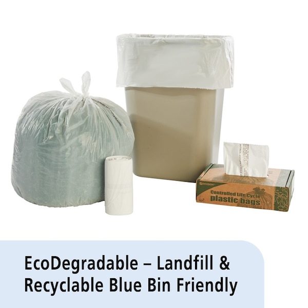 Stout 13 gal Trash Bags, 0.70 mil (18 Micron), White - STOG2430W70