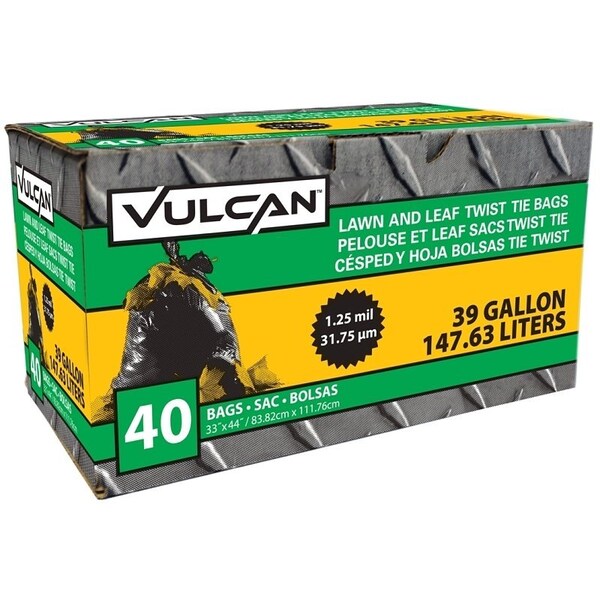 Vulcan Lawn and Leaf Bag, 39 gal, Black - FG-03812-05