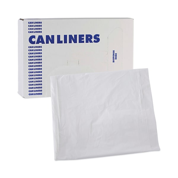 Boardwalk 10 gal Trash Bags, 24 in x 23 in, 0.5 mil, White, 500 PK - BWKW2423X