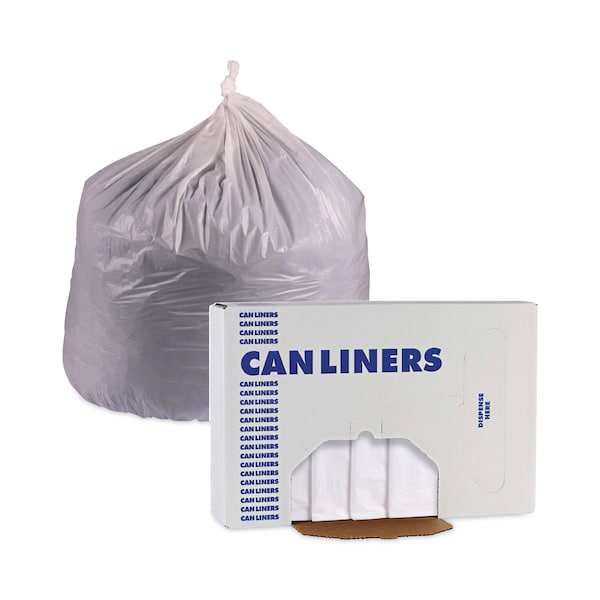 Boardwalk 10 gal Trash Bags, 24 in x 23 in, 0.5 mil, White, 500 PK - BWKW2423X