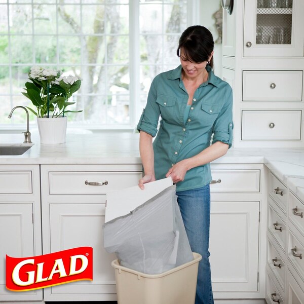 Glad 13 gal Trash Bags, 0.78 mil (20 Micron), White, 3 PK - CLO78899CT