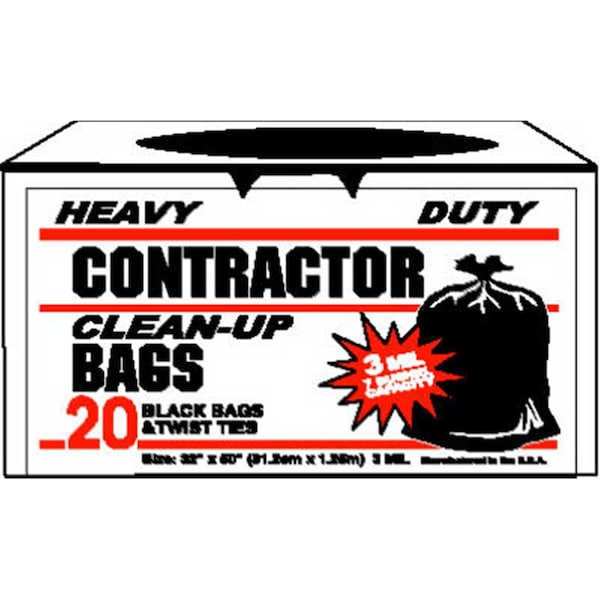 Primrose Plastics 11520-EAST 20 Count, Heavy Duty Contractor Garbage & Refuse Bag, 20PK - PR576803
