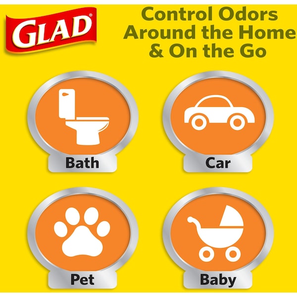 Glad 8 gal Trash Bags, 20 in x 20 in, Heavy-Duty, 0.69 mil, White, 26 PK - 70403