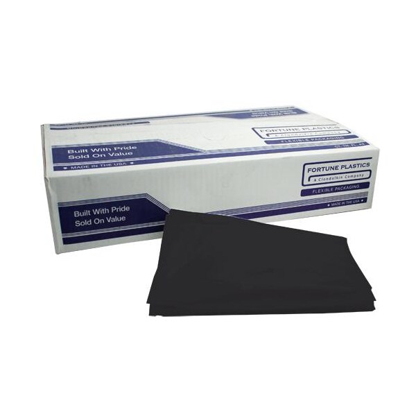 Fortune Plastic 38 in x 58 in 1.7 mm Black Low Density Can Liner, PK100 - BC60S