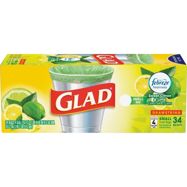 Glad 4 gal Trash Bags, 0.78 mm, Green - CLO79120