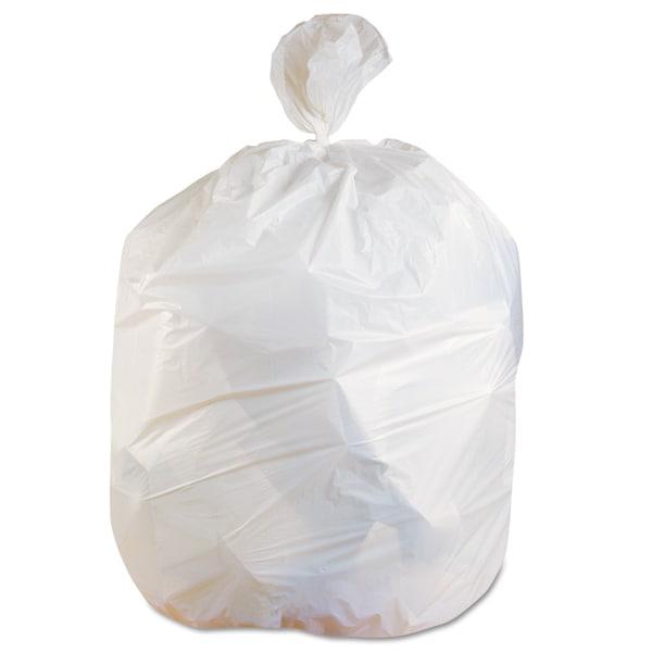 Heritage 60 gal Trash Bags, 38 in x 58 in, 0.75 mil, White, 100 PK - H7658EW