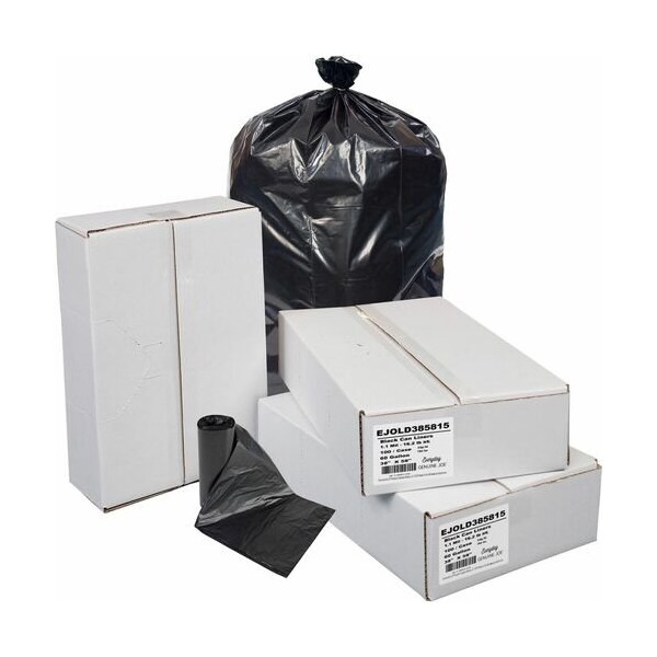 Genuine Joe Everyday Genuine Joe Can Liners, 60 Gal, 1.1 mil, 38inx58in, Black, 100PK - EJOLD385815