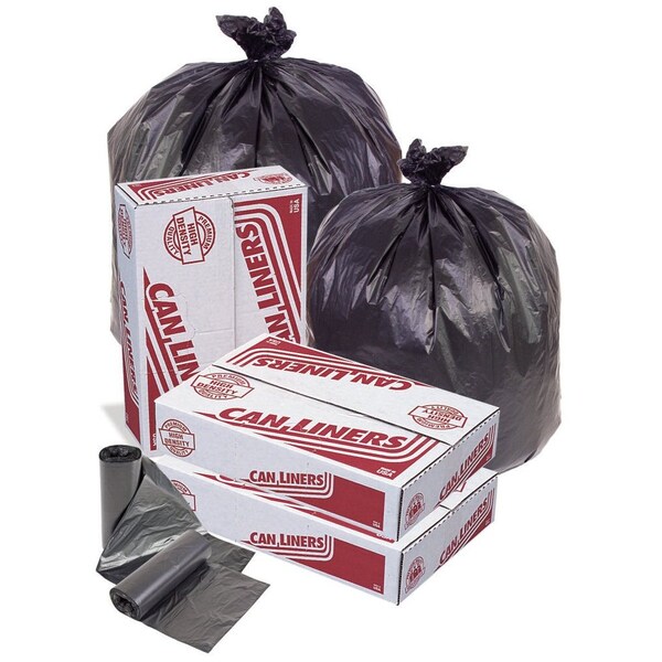 Pitt Plastics MR43484MK Pitt Plasti 43x48 22 mic Black Hi-D Coreless Can Liner, 150PK - MR-43484-MK