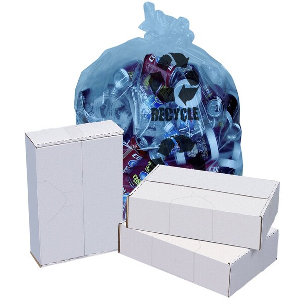 Pitt Plastics Pitt Plasti 40x46 XX-Heavy Blue Tint 'Recycling in. Premium liner, 100PK - REC4046XL