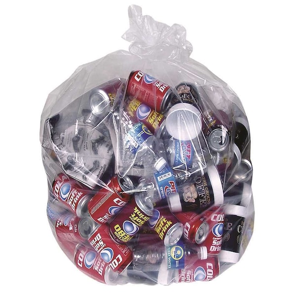 Berry Plastics 10 Gal. 0.7 mil 24 in. x 23 in. Clear Low-Density Trash Bags, 500PK - LBR2423HC
