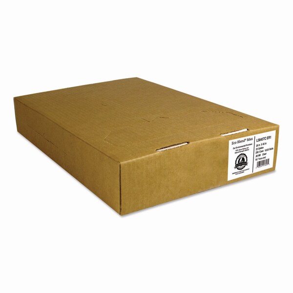 Heritage Eco Blend Max Can Liners, 23 gal, 0.8 mil, 28 in. x 45 in., Clear, 25 Bags/Roll, 10 Rolls/Carton, 250PK - L5645TC ER1