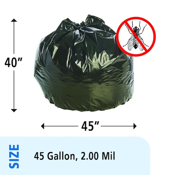 Stout By Envision 45 gal Trash Bags, Black, 65 PK - P4045K20