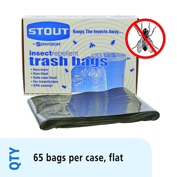 Stout By Envision 45 gal Trash Bags, Black, 65 PK - P4045K20