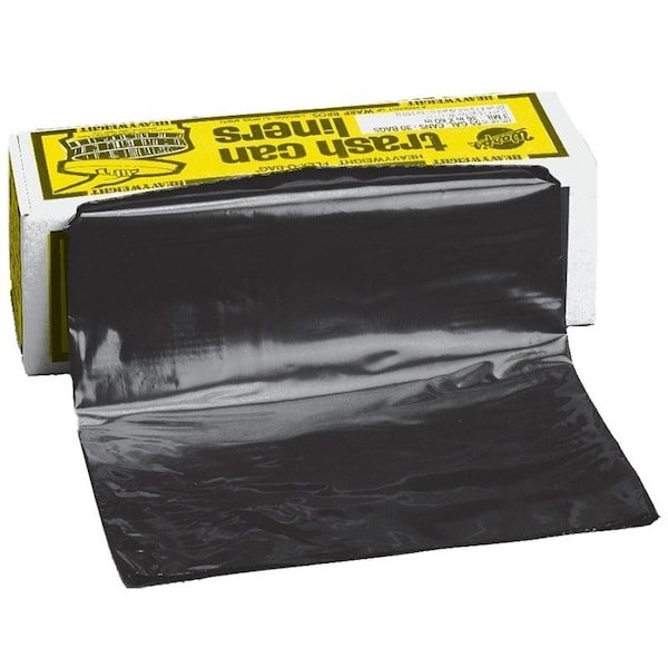 Warps FLEX-O-BAG Trash Can Liner, 55 gal Capacity, Plastic, Black - HB55-30