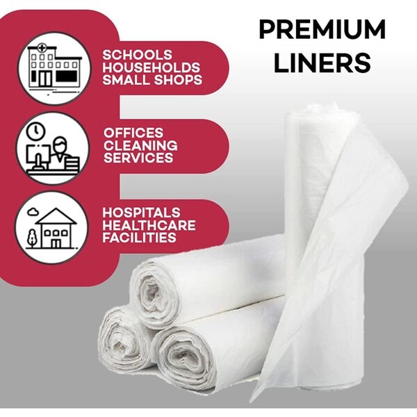 Dealmed 20 gal - 30 gal Trash Bags, 30 in x 36 in, 1 Mil, Clear - 781152