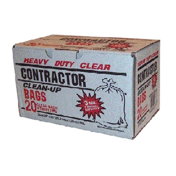 Primrose Plastics 42 gal 3 Mil Clear Contractor Bag, 20PK - PR570312