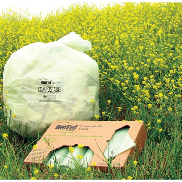 Heritage 32 gal Trash Bags, 34 in x 48 in, Premium, 1 mil, Green, 100 PK - Y6848YE R01
