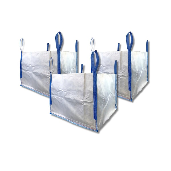 Durasack 2200 lbs. dry material Construction Trash Bags, White, 3 PK - BB-24UOFR-3PK