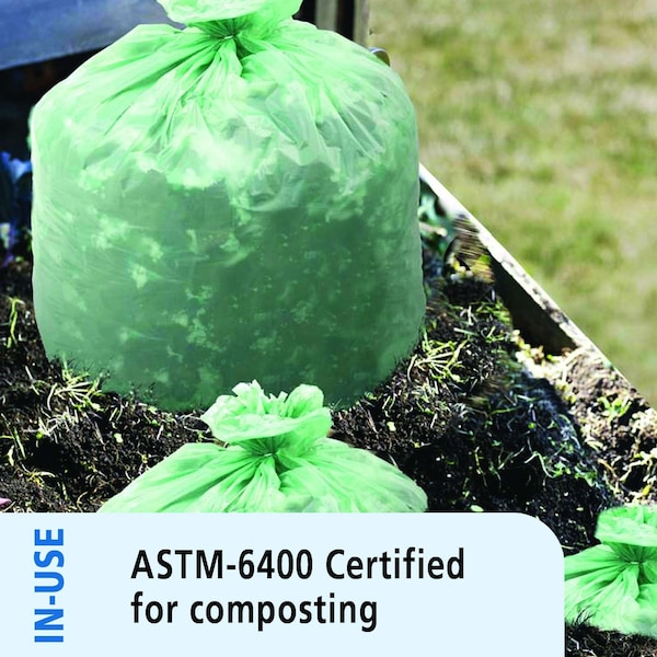 Stout By Envision 64 gal Trash Bags, Green, 48 PK - E4860E85
