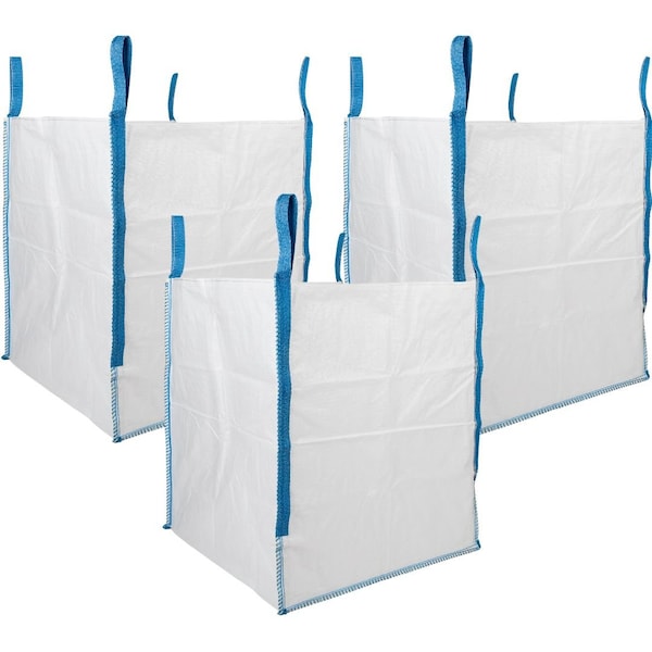 Durasack 2200 lbs. dry material Construction Trash Bags, White, 3 PK - BB-40CTN-3PK