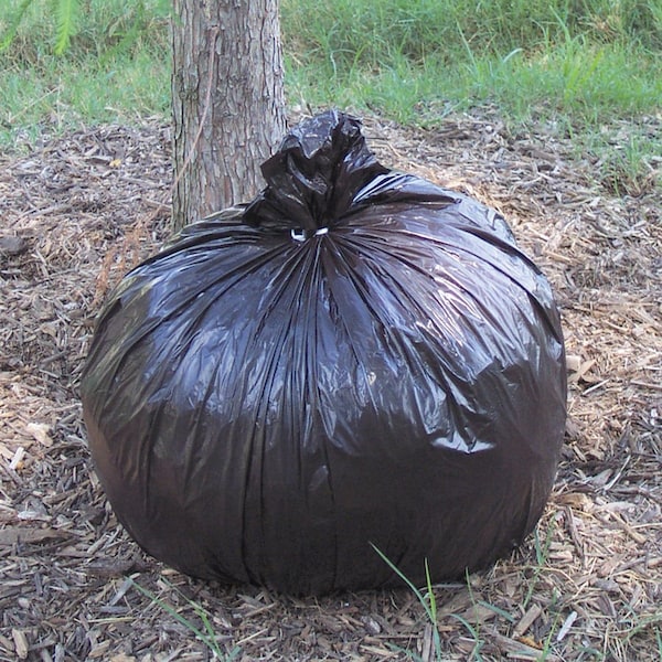 Stout 45 gal Trash Bags, 1.50 mil (38 Micron), Black W/Brown, 100 PK - STOT4048B15