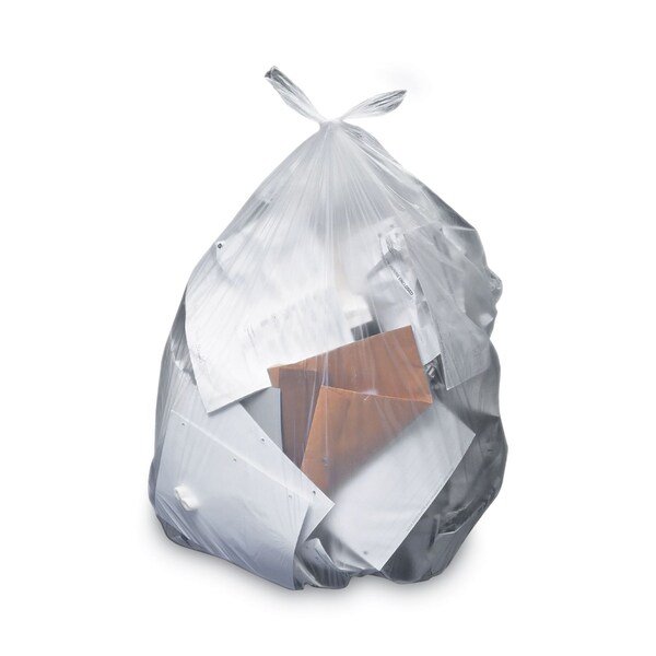 Heritage Linear Low-Density Can Liners, 60 gal, 2 mil, 36in x 58in, Clear, Flat Pack, 100PK - H7258QC