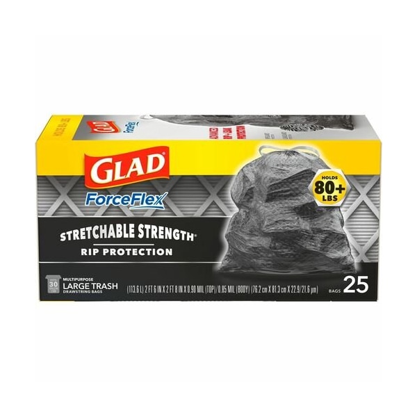 Clorox BAGS, FRCEFLX, 30GAL, 25CT, BLK, 26PK - CLO70359BD