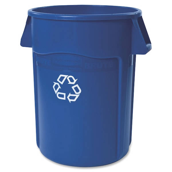Rubbermaid Commercial 44 gal Round Recycling Bin, Open Top, Blue, Polyethylene, 1 Openings - FG264307BLUE