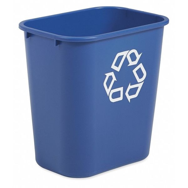 Rubbermaid Commercial Recycling Wastebasket, Blue, 3 1/4 gal Capacity, 10 1/2 in W, 12 in H, Recycle Symbol - FG295573BLUE