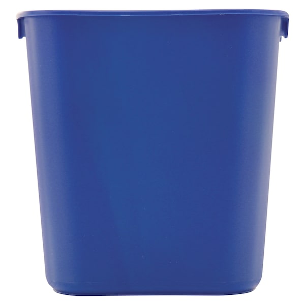 Rubbermaid Commercial 13.63 qt. Desk Recycling Container, Satin Black/Satin Alum, Plastic - FG295573BLUE