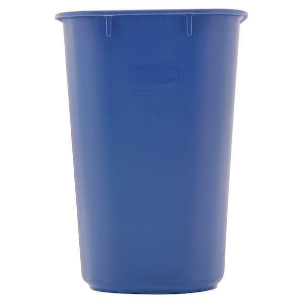 Rubbermaid Commercial 13.63 qt. Desk Recycling Container, Satin Black/Satin Alum, Plastic - FG295573BLUE