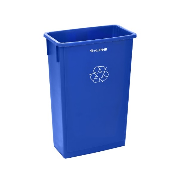Alpine Industries 23 Gallon Blue Slim Recycle Bin - ALP477-R-BLU 