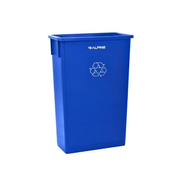 Alpine Industries 23 Gallon Blue Slim Recycle Bin - ALP477-R-BLU 