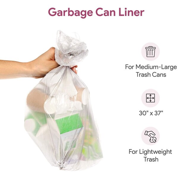 Proheal 20-30 Gal Clear Trash Bags- Medium - Large Garbage Can Liners -  10 Microns 20 Coreless Rolls, 500PK - 016-LN130-500CASE