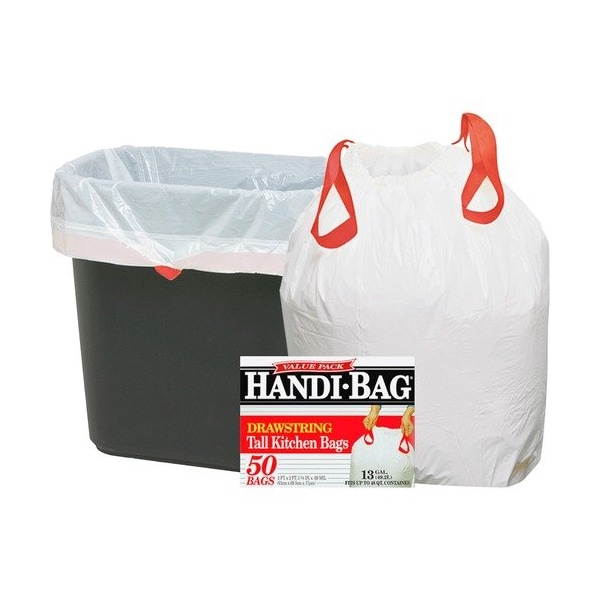 Webster Industries BAGS, TRASH, DRWSTRNG, 13GAL, 6PK - WBIHAB6DK50NCT