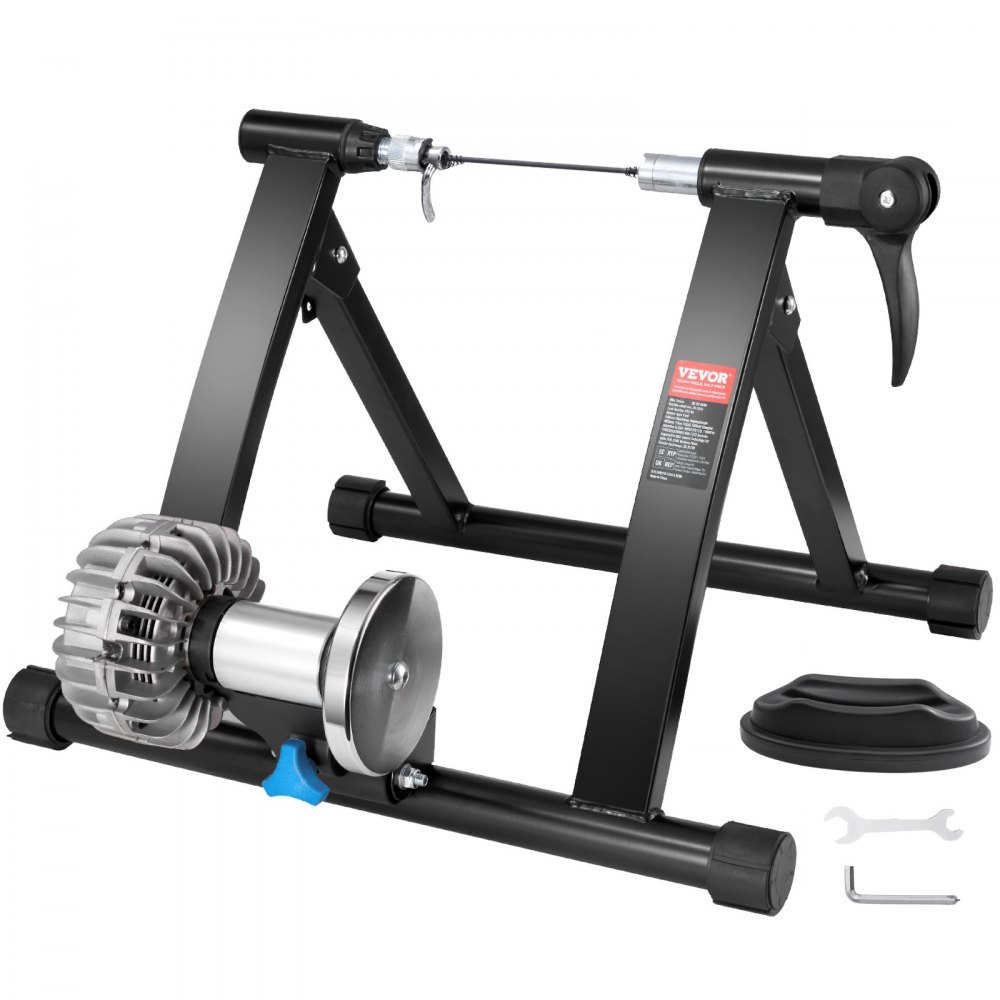 VEVOR Bike Trainer Stand, Fluid Stationary Bike Stand for 26"-29" Wheels, Noise Reduction Fluid Flywheel, Portable Cycling Stand for Indoor Riding Exercise, with Quick-Release Lever & Front Wheel Rise - XLJLTPTDJBD0F1RZUV0