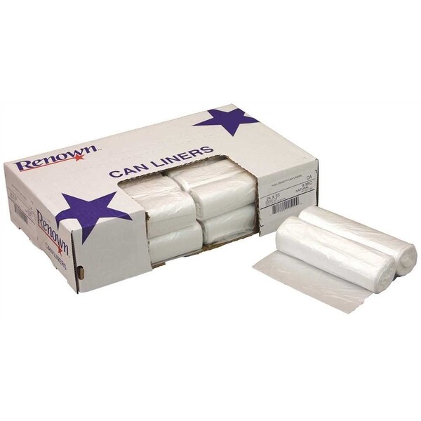 Renown 24 in. x 33 in. 15 Gal. 8 mic Natural Institutional Can Liner, 1000PK - REN11510