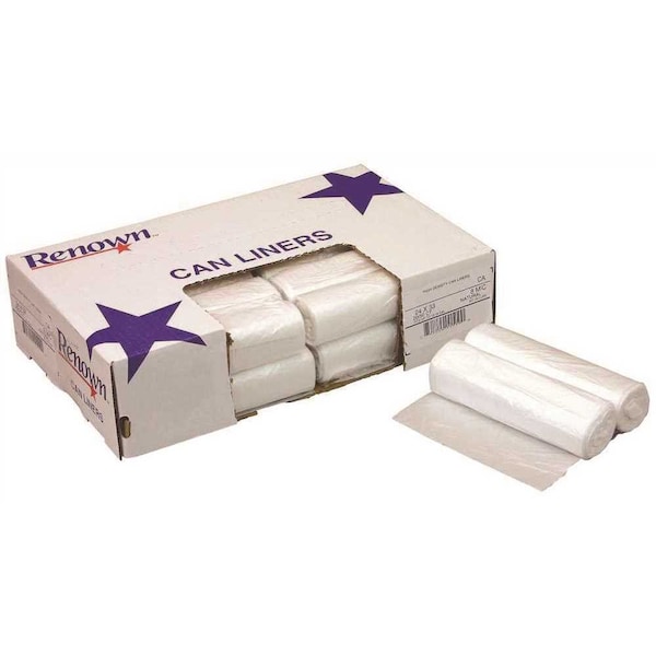 Renown 25 Gal. 30 in. x 37 in. 10 mic Natural Can Liner, 500PK - REN12500
