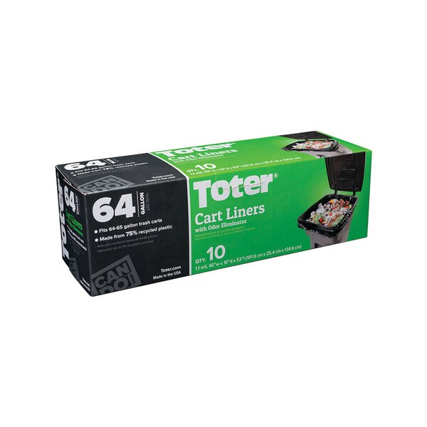 Toter Toter 64 gal Cart Liner Quick Tie 10 pk 1.1 mil - GB064-R8000