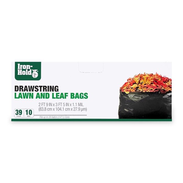 Iron-Hold Iron-Hold 39 gal Lawn & Leaf Bags Drawstring 10 pk - 618730