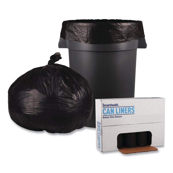 Boardwalk 45 gal Trash Bags, 40 in x 46 in, Heavy-Duty, 0.6 mil, Black, 100 PK - H8046HKKR01